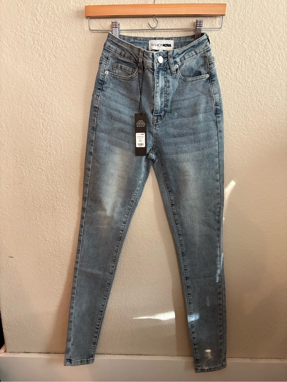 Fashion Nova Light Wash High-Rise Skinny Jeans